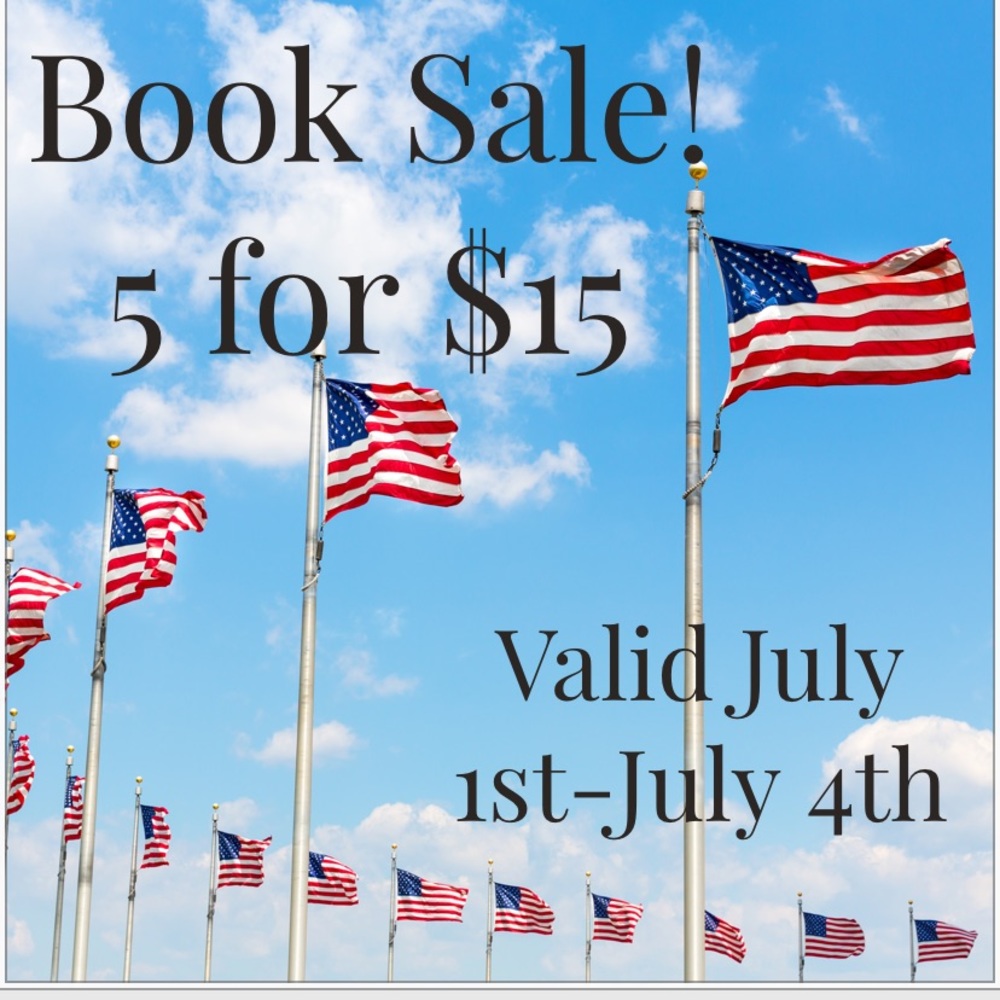 5 books for $15 SALE!